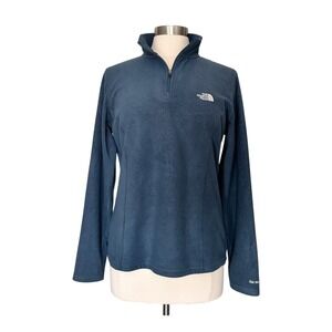 The North Face Pullover Blue Paisley Embossed Print Fleece Womens Size Large